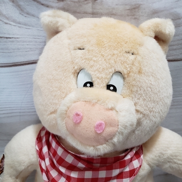 Vintage This Little Piggy Pink Pig Talking Plush 14 Inch Stuffed Animal 1998 - Picture 2 of 8